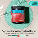 Key Nutrients Electrolyte Recovery Plus Powder in Lemonade flavor, sugar-free electrolyte powder for hydration, 90 servings.