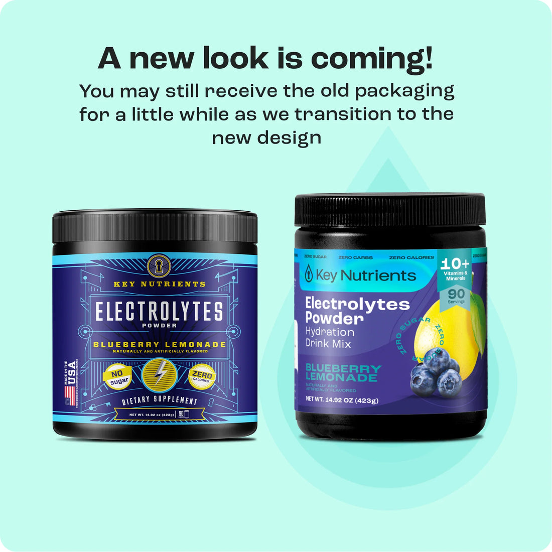 Key Nutrients Electrolyte Recovery Plus Powder in Lemonade flavor, sugar-free electrolyte powder for hydration, 90 servings.