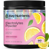 Key Nutrients Electrolyte Recovery Plus Powder in Lemonade flavor, sugar-free electrolyte drink mix for hydration and replenishment.