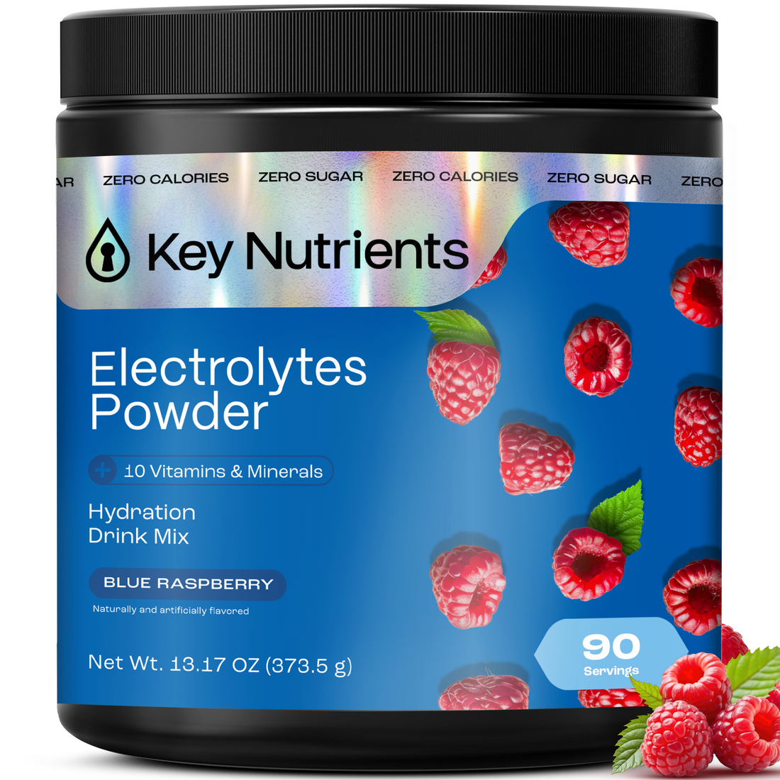 Key Nutrients Electrolyte Recovery Plus Powder in Lemonade flavor, sugar-free electrolyte powder for hydration and replenishment.