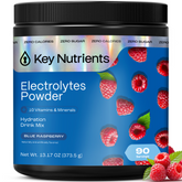 Key Nutrients Electrolyte Recovery Plus Powder in Lemonade flavor, sugar-free electrolyte powder for hydration and replenishment.
