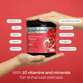 Key Nutrients electrolyte recovery plus powder in lemonade flavor, sugar-free electrolyte supplement for hydration, 90 servings.