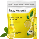 Key Nutrients Electrolyte Recovery Plus Powder in Lemonade flavor, sugar-free electrolyte supplement for hydration and recovery.
