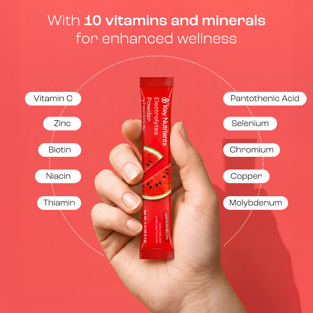 Key Nutrients Electrolyte Recovery Plus Powder in Lemonade flavor, sugar-free electrolyte powder for hydration and recovery.