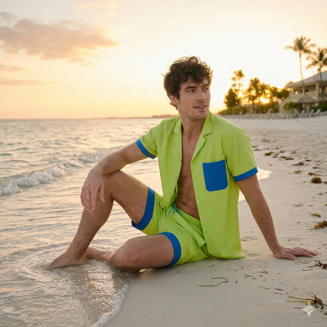Men’s Premium Compression-Lined Hybrid Shorts – Key Lime