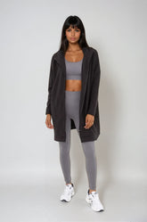 Black Cozy Comfort Zip Up Hoodie Jacket from Fitkitty Culture, a stylish and comfortable women&