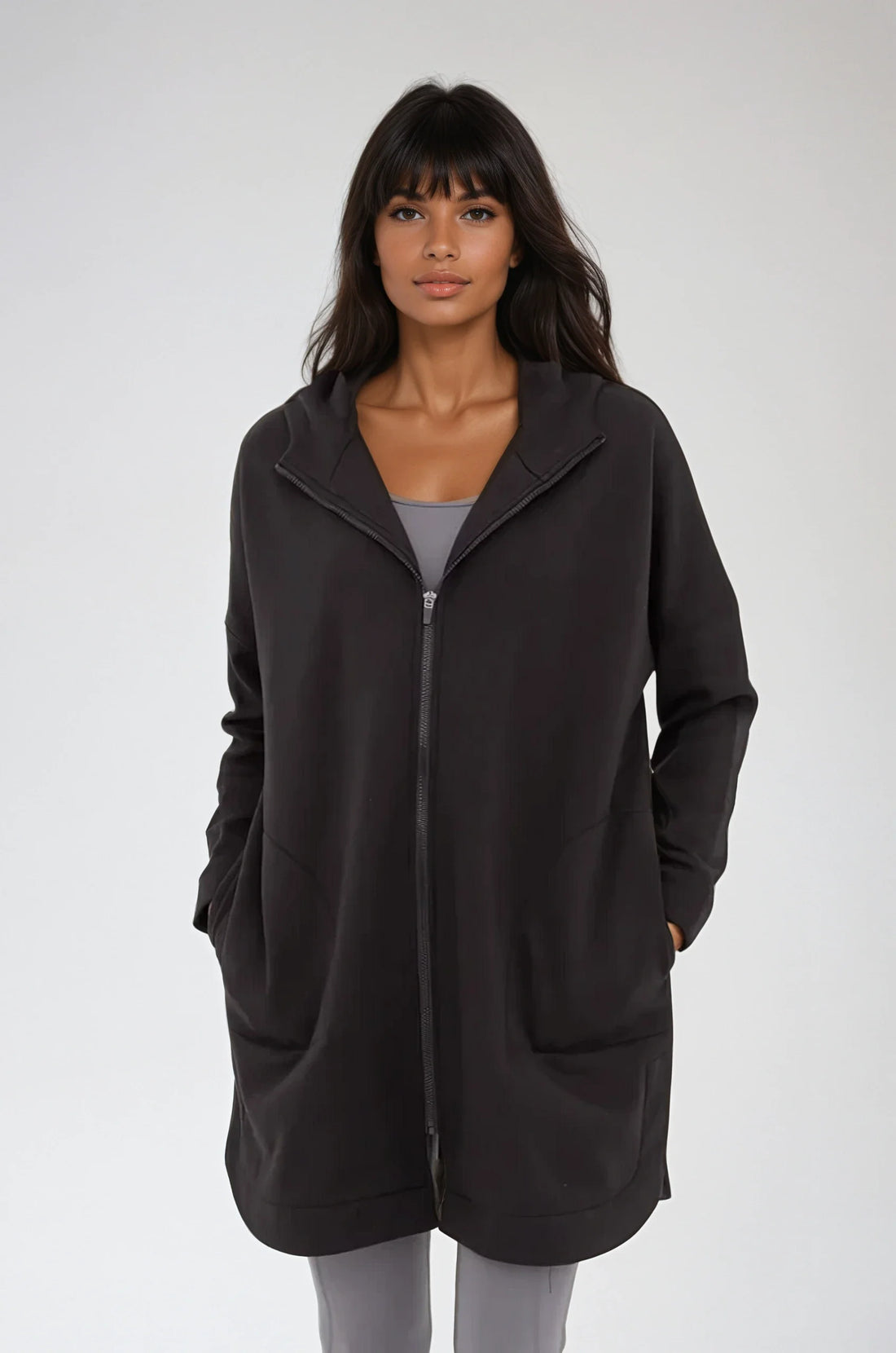 Cozy Comfort Zip Up Hoodie Jacket Black