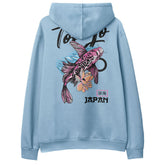 Yūjin Clothing koi fish hoodie featuring a detailed koi fish graphic on the front, soft fabric and casual fit.