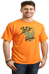 Mens Lets Rock graphic T-shirt made from bamboo viscose and organic cotton by Spun Bamboo, featuring a stylish printed design.