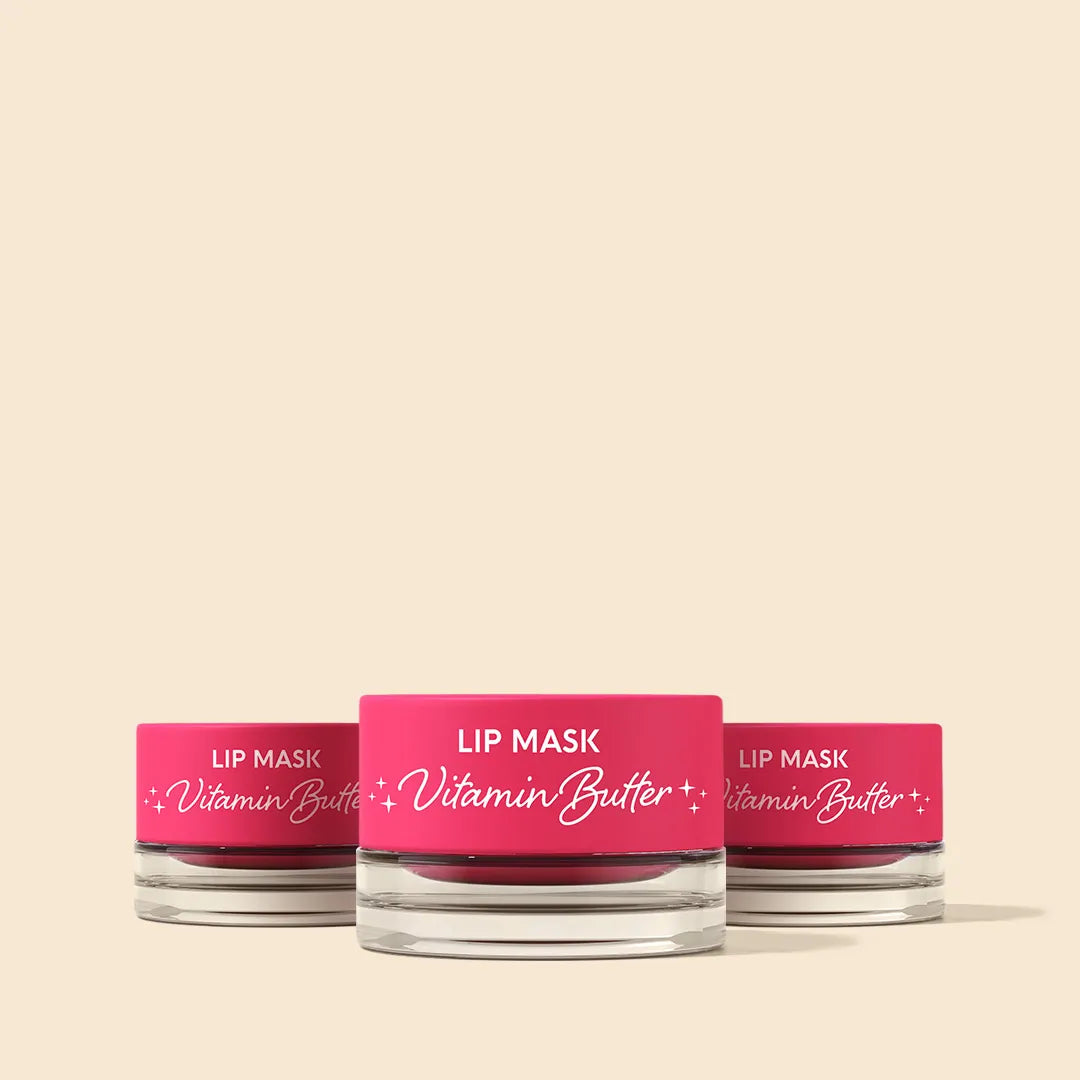 Maree Lip Moisturizer and Plumping Balm in a sleek jar, showing smooth, hydrated lips with a subtle shine on a neutral background.