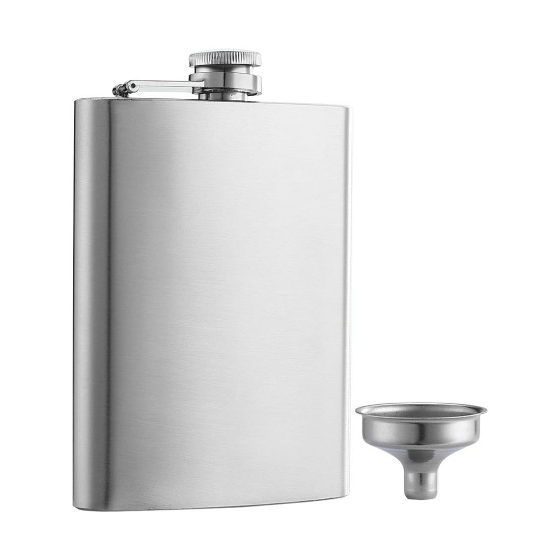 Matte black 8 oz stainless steel liquor flask from Liquor Geeks, designed for convenient barware use.