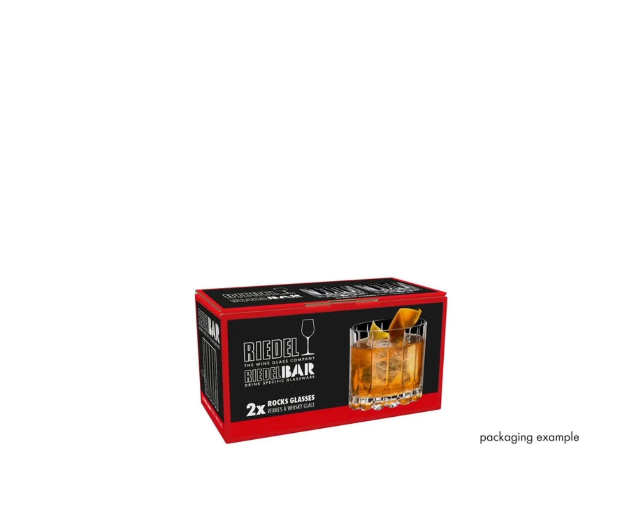 Two-pack of Liquor Geeks Riedel Drink Specific Rocks Glassware for spirits, clear glass with thick base, barware drinking glasses