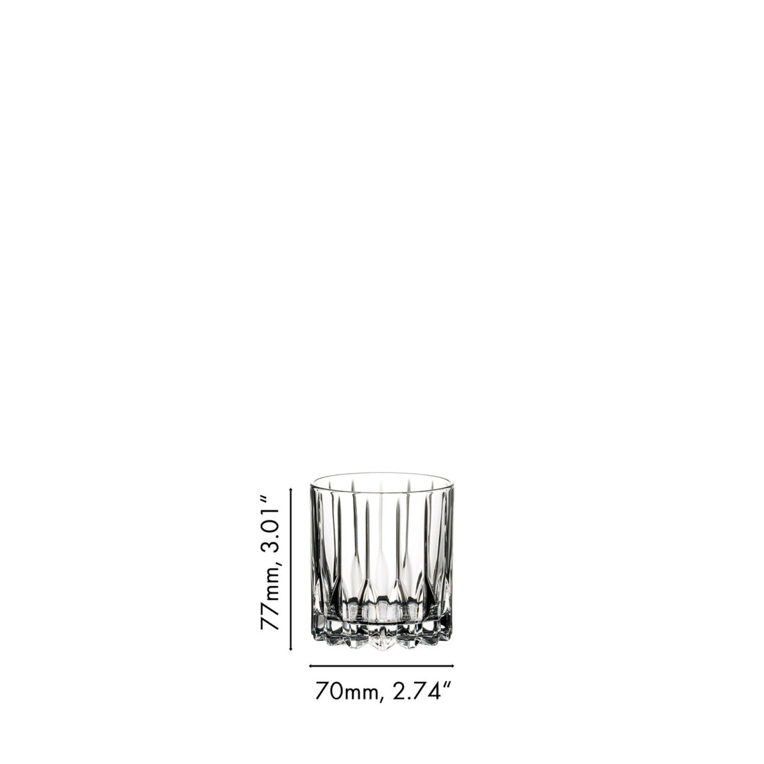 Two-pack of Liquor Geeks Riedel Drink Specific Rocks Glassware for spirits, clear barware glasses with a sturdy design.