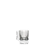 Two-pack of Liquor Geeks Riedel Drink Specific Rocks Glassware for spirits, clear barware glasses with a sturdy design.
