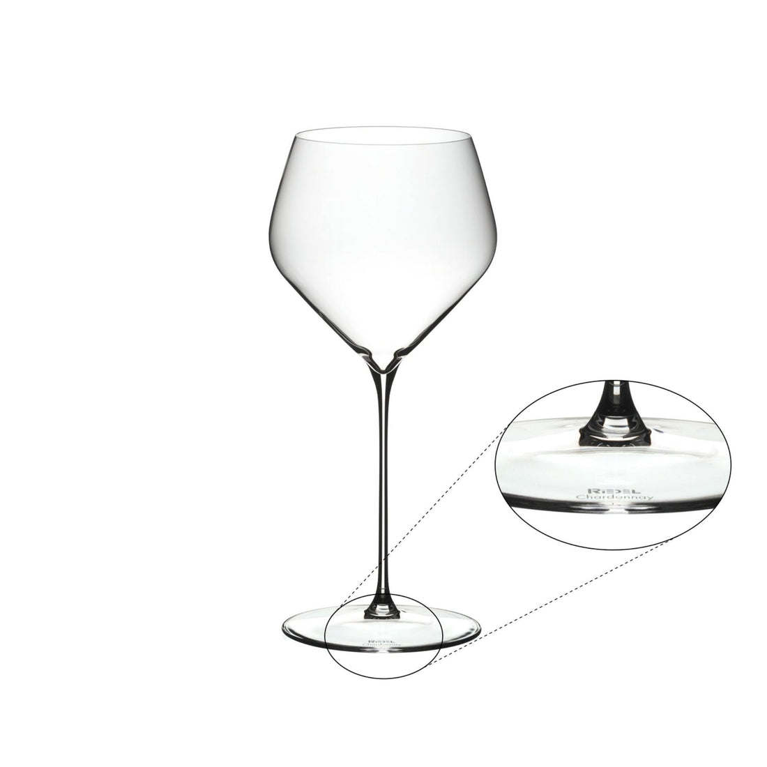 Set of two Riedel Veloce Chardonnay glasses in clear glass, elegant barware for wine tasting, by Liquor Geeks.