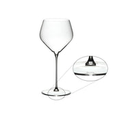 Set of two Riedel Veloce Chardonnay glasses in clear glass, elegant barware for wine tasting, by Liquor Geeks.