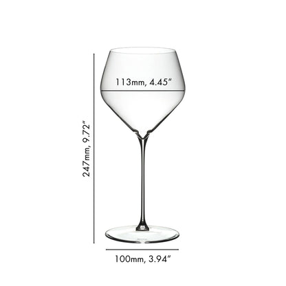 Set of 2 Riedel Veloce Chardonnay glasses for wine, featuring elegant design, made by Liquor Geeks for barware enthusiasts.