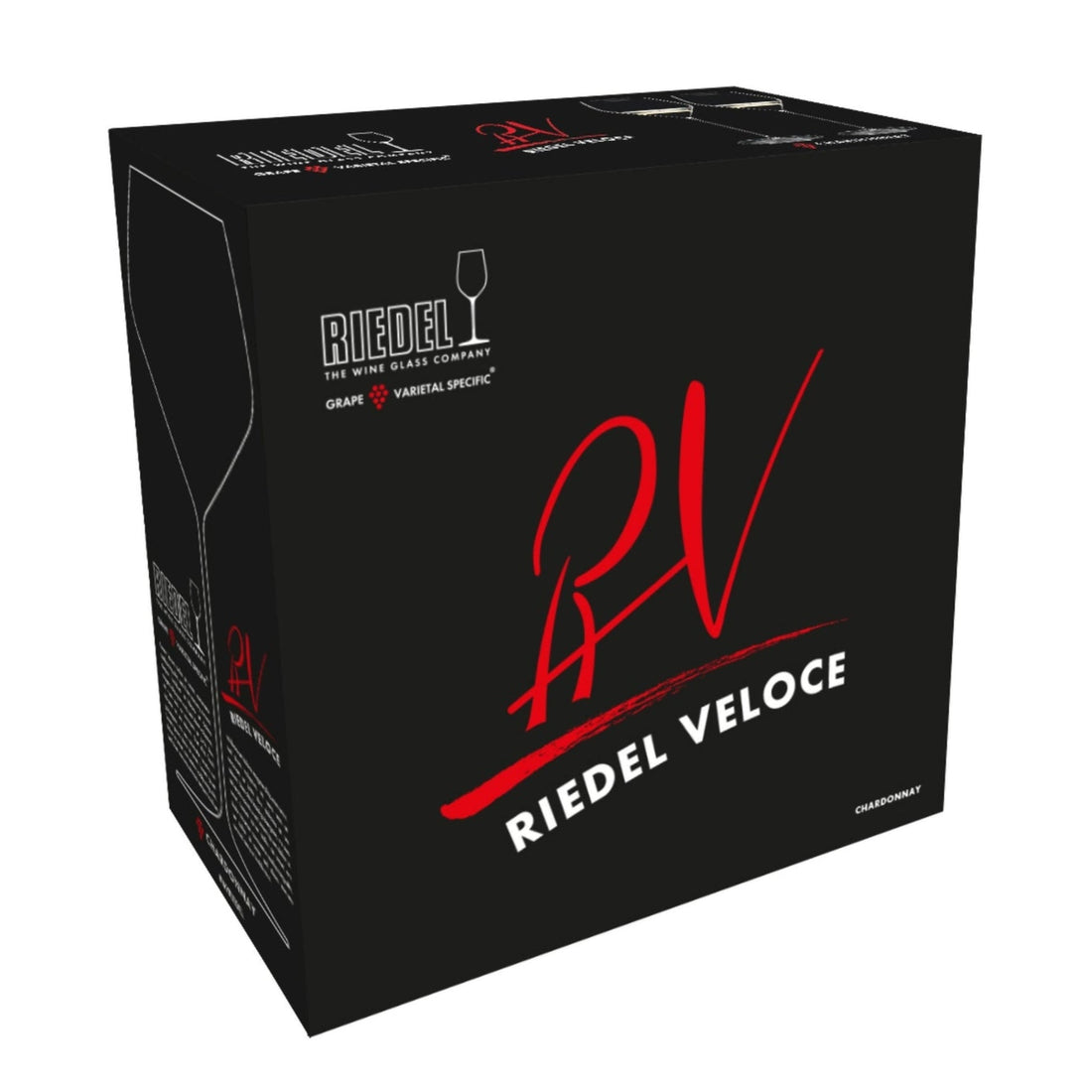 Set of 2 Riedel Veloce Chardonnay glasses, Liquor Geeks barware, clear glass with elegant bowl for wine tasting.