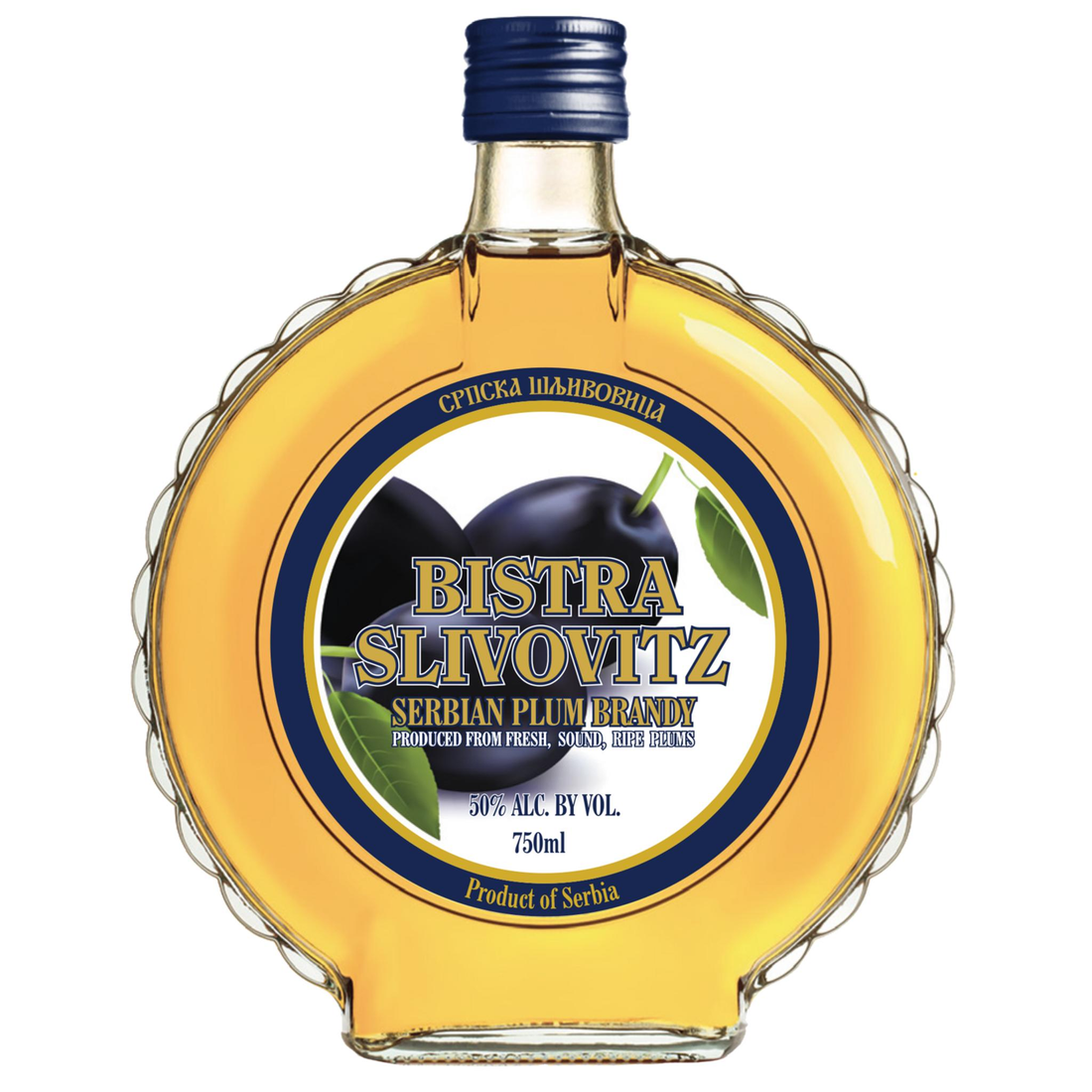 Bistra Slivovitz brandy in a 750ml bottle from Liquor Geeks, featuring traditional plum brandy with amber color and smooth finish.