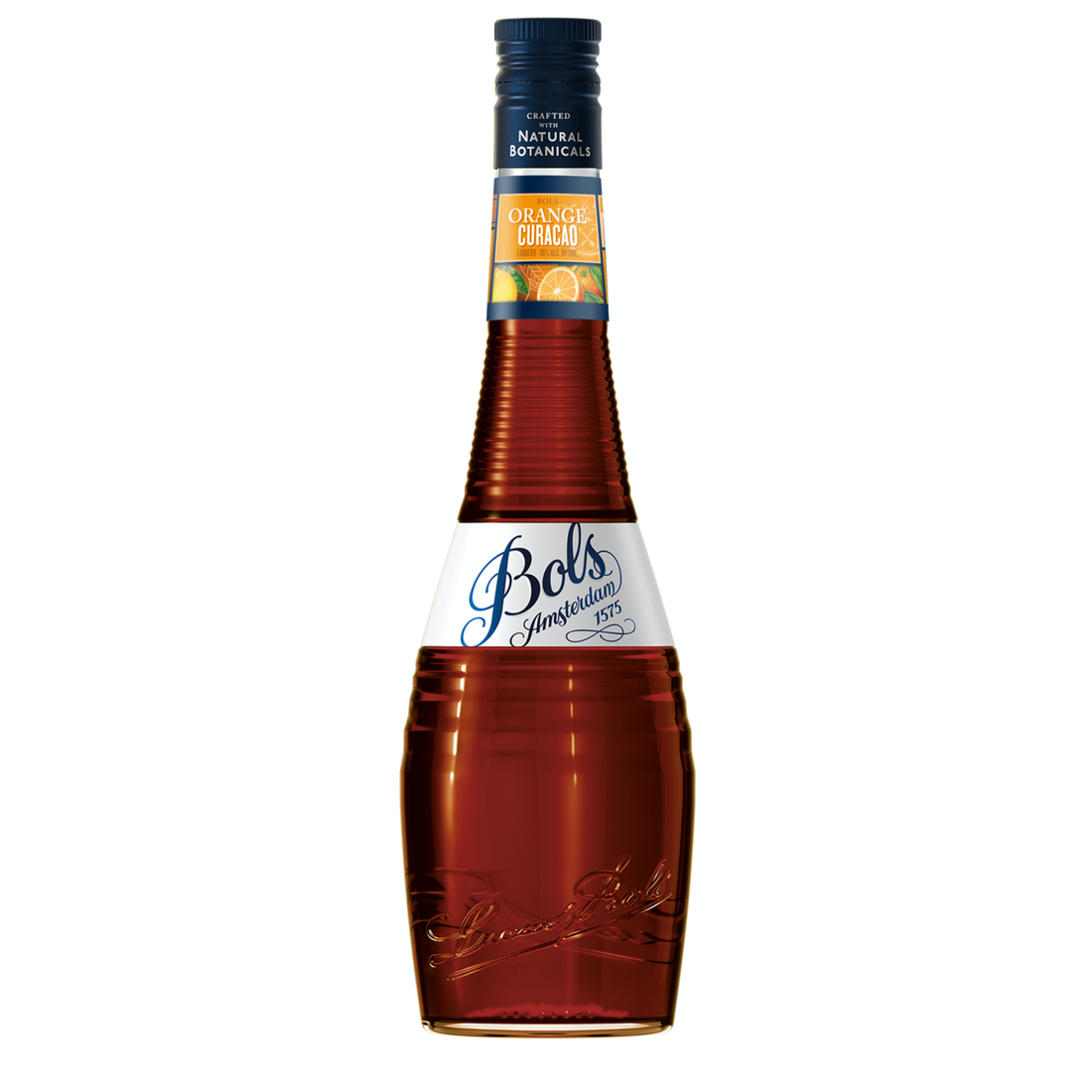 Bols Orange Curacao Liqueur bottle from Liquor Geeks, 750 ml, with vibrant orange liquid visible in the glass bottle.