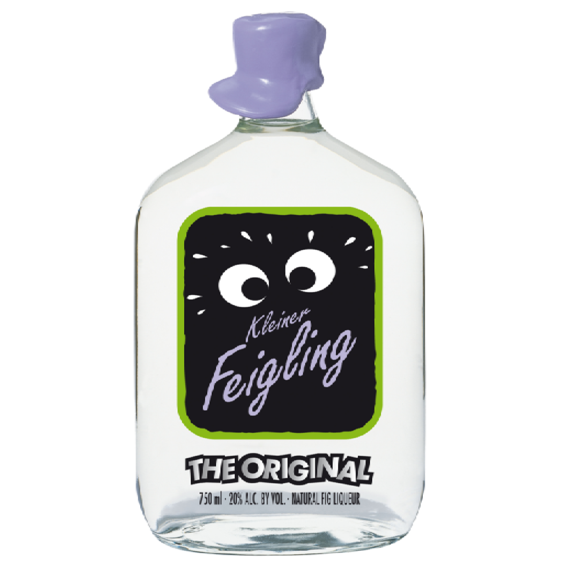 Kleiner Feigling Fig Liqueur bottle from Liquor Geeks, 750 ml, with a label featuring a fig illustration and colorful design.