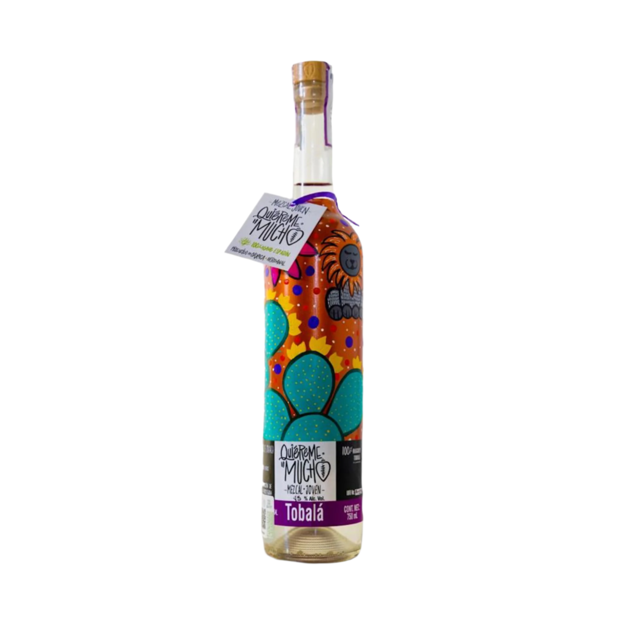 Bottle of Liquor Geeks Quiereme Mucho Tobala Mezcal in 750ml bottle with traditional label and dark glass, showcasing artisanal mezcal product.