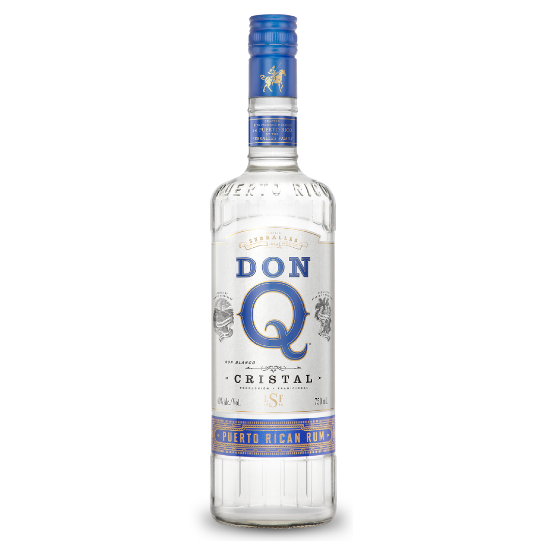 Clear Don Q Cristal Rum bottle from Liquor Geeks with 750ml size and elegant label, showcasing premium rum packaging.