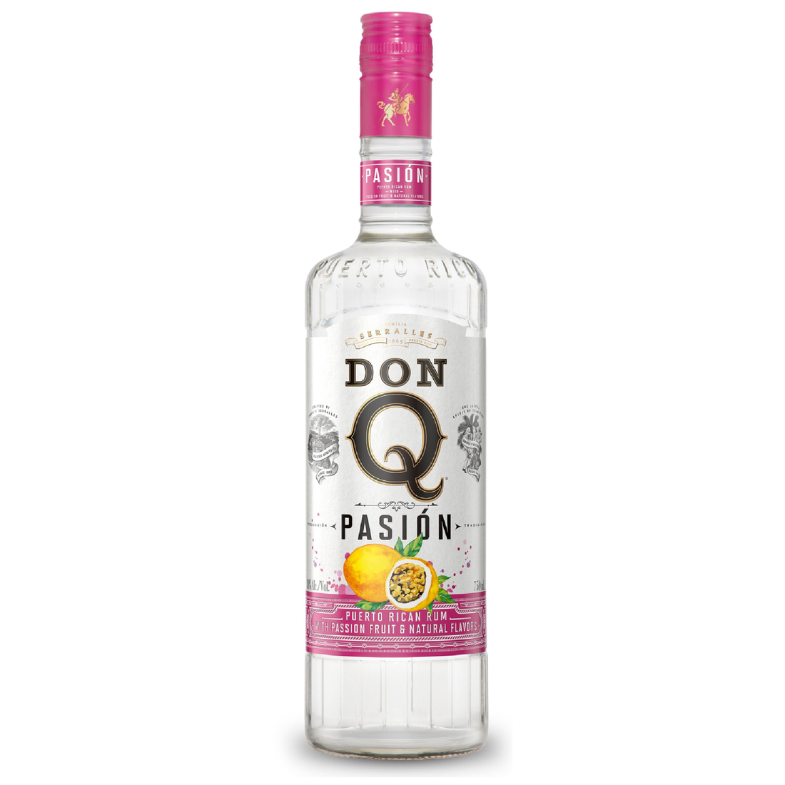 Don Q Pasion Rum bottle from Liquor Geeks, 750 ml, showcasing the dark rum with a distinctive label and packaging.