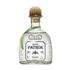 Clear bottle of Patron Tequila Silver with a silver label, showcasing the smooth, high-quality tequila inside.