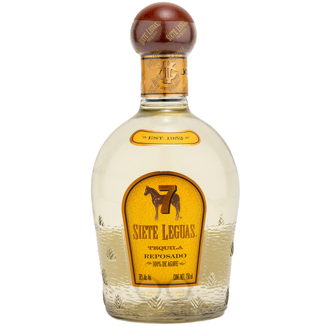 Siete Leguas Reposado Tequila bottle with label, 750ml, displayed on a neutral background.