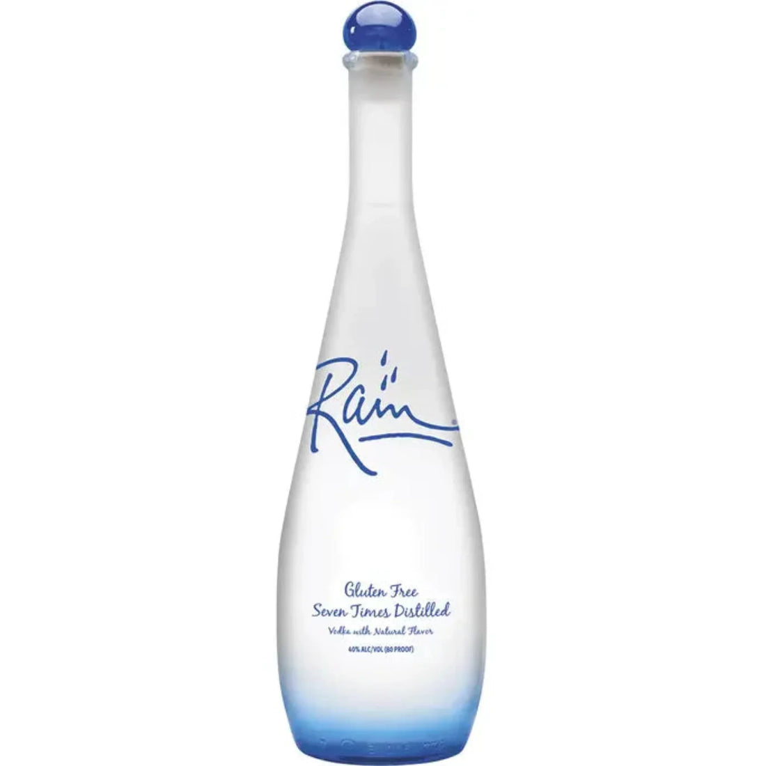 Bottle of Rain Vodka by Liquor Geeks, 750 ml, clear glass with label, showcasing the premium vodka inside.