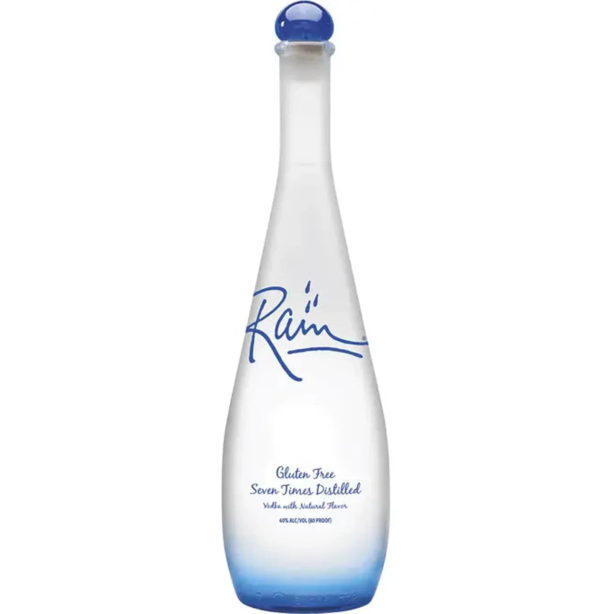 Bottle of Rain Vodka by Liquor Geeks, 750 ml, clear glass with label, showcasing the premium vodka inside.