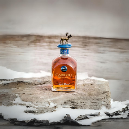 Bottle of Caribou Crossing Whiskey Single Barrel by Liquor Geeks, 750ml bottle with label and amber liquid inside