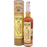 Bottle of Colonel E.H. Taylor Single Barrel Bourbon Whiskey with label visible, 750ml Liquor Geeks product.
