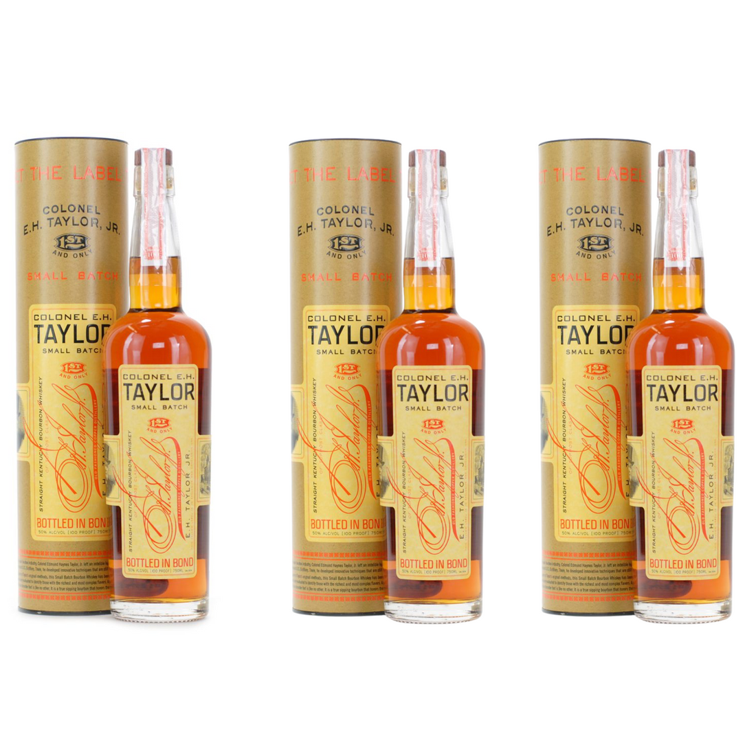 Bottle of Colonel E.H. Taylor Small Batch Bourbon Whiskey with label visible, 750 ml Liquor Geeks product image
