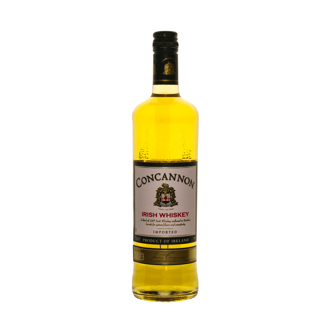Concannon Irish Whiskey bottle by Liquor Geeks, 750ml, featuring a dark glass bottle with label and branding visible.