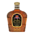 Dark bottle of Crown Royal Canadian Whiskey Black by Liquor Geeks with 750ml label, showcasing the sleek black whiskey container.