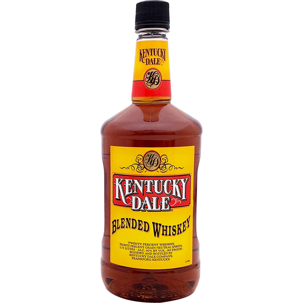 Kentucky Dale Blended Whiskey by Liquor Geeks in a 750ml bottle, showcasing amber-colored whiskey in a clear glass bottle.