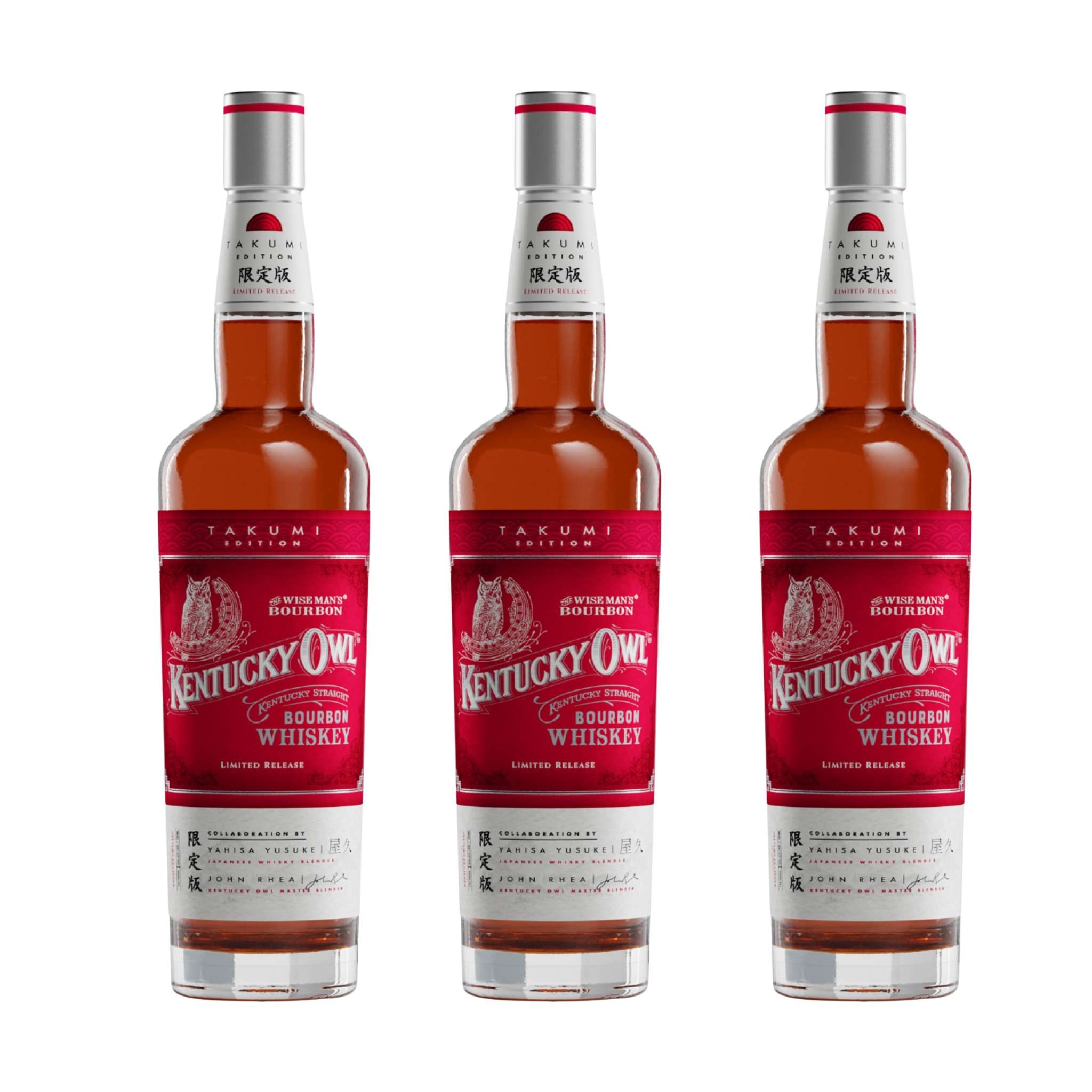 Kentucky Owl Limited Edition Takumi Kentucky Straight Bourbon Whiskey bottle with distinctive label and packaging.