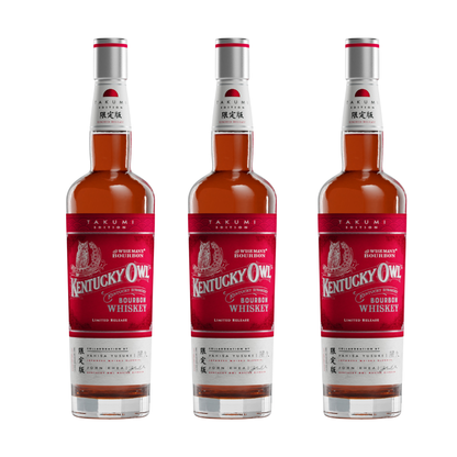 Kentucky Owl Limited Edition Takumi Kentucky Straight Bourbon Whiskey bottle with distinctive label and packaging.