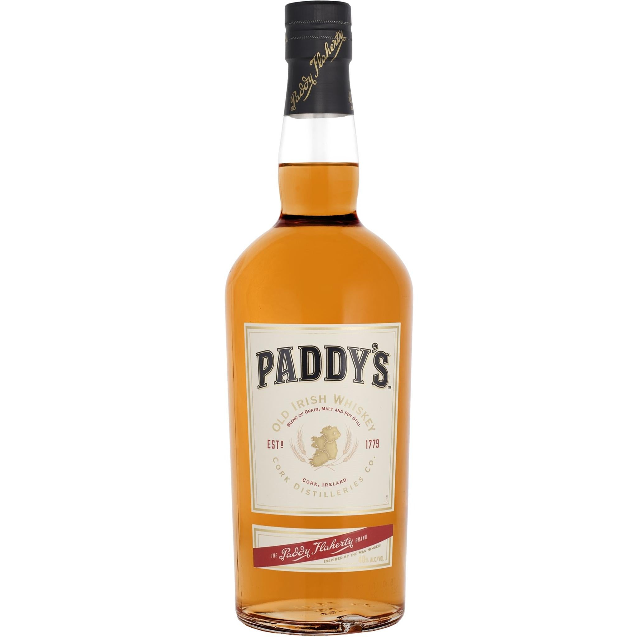 Bottle of Liquor Geeks Paddy Blended Irish Whiskey in a 750ml bottle, featuring a label with Irish whiskey branding and design.