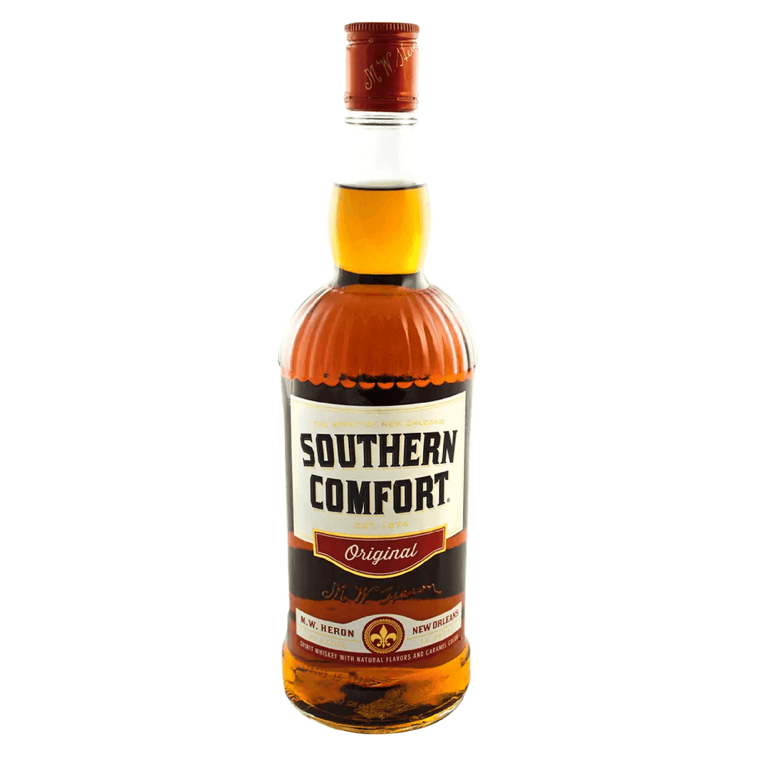 Southern Comfort Original Whiskey bottle from Liquor Geeks, 750ml, with amber-colored liquid and classic label design.