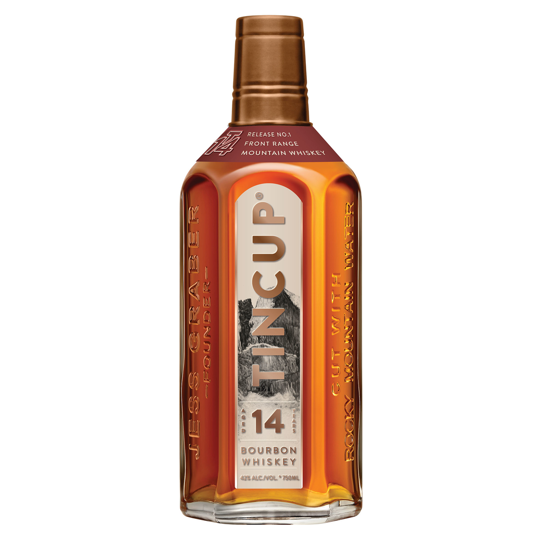 Bottle of Liquor Geeks Tincup 14 Year Bourbon Whiskey Release No. 3 with label and packaging, 750ml size.