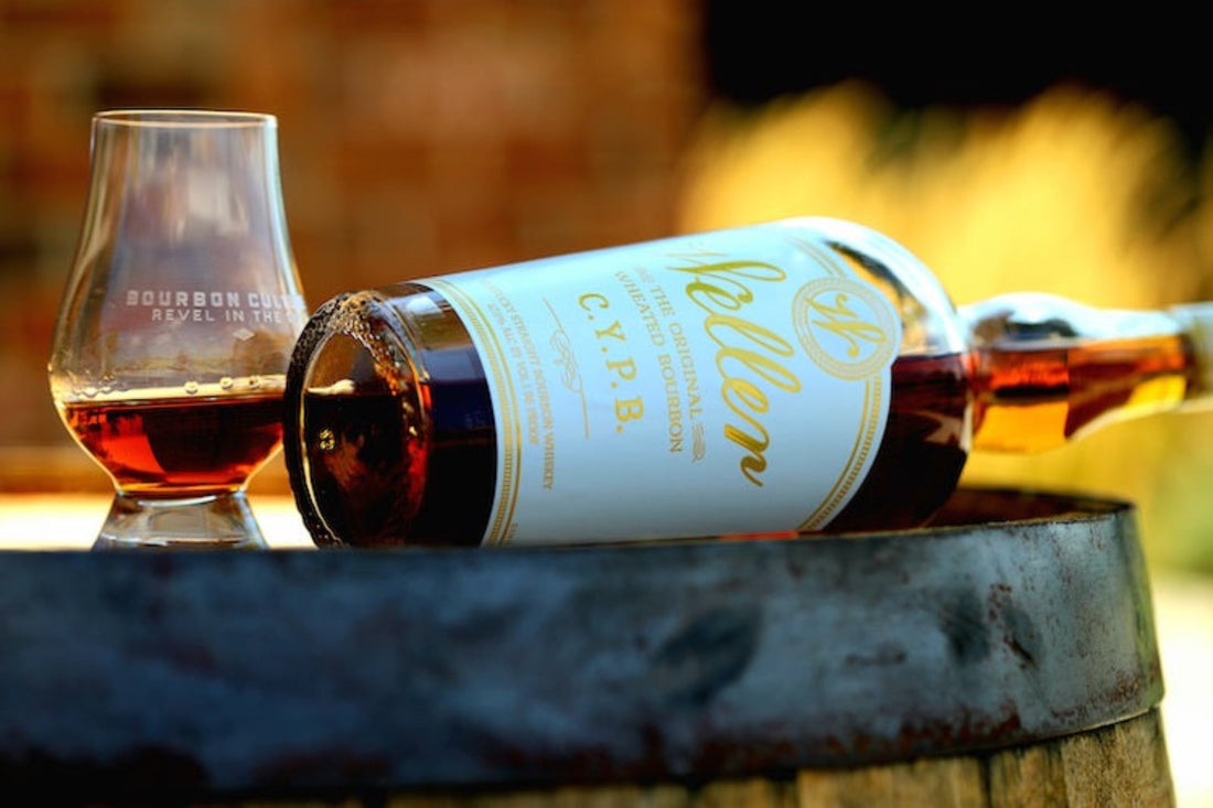 Bottle of Liquor Geeks Weller C.Y.P.B. Original Wheated Straight Bourbon Whiskey in a 750ml bottle, with label details visible.