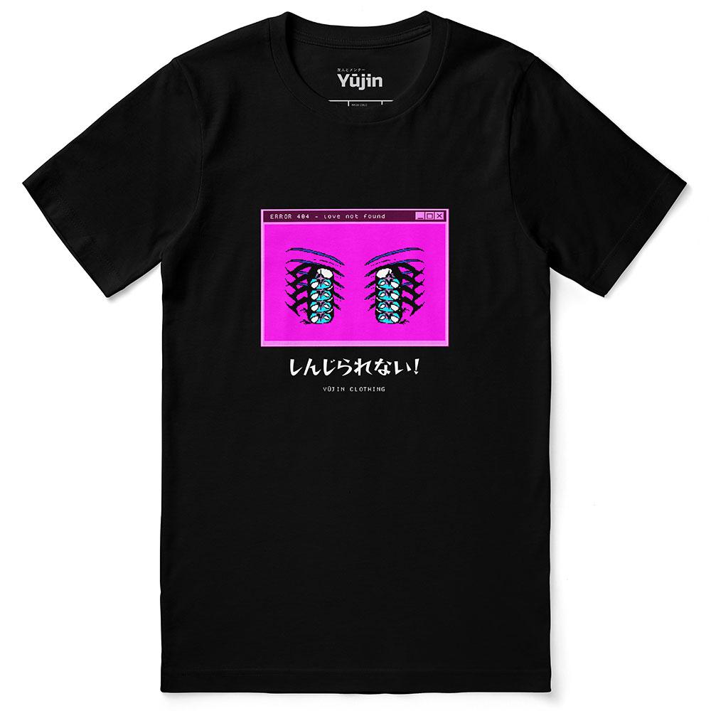 Yūjin Clothing Love Not Found T-Shirt featuring a casual fit and graphic design on soft cotton fabric.