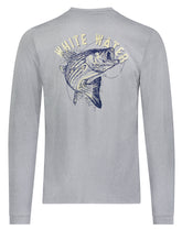 White Water Life long sleeve Bass Graphic Performance Tee featuring a detailed bass fish design on the front.