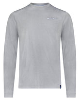 Long-sleeve White Water Life Bass Graphic Performance Tee with bold bass design on black fabric.