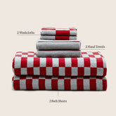 Set of 15 luxurious Pietra Australian Cotton Towels by Italic, soft and plush with elegant woven texture.