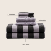 Set of two Luxe Australian Cotton Bath Towels by Italic, soft and plush for luxurious home bathroom use.