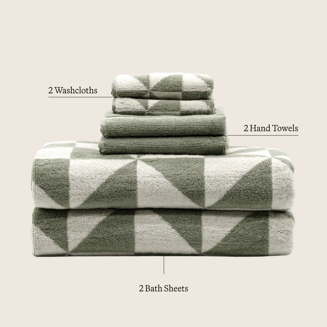 Set of four luxe Australian cotton towels from Italic, soft and absorbent for home or bed use.